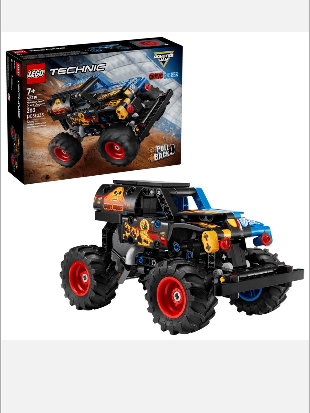 Lego Technic Monster Jam Grave Digger Fire and Ice- Pull Back & Go! NIB 7+ 263pc